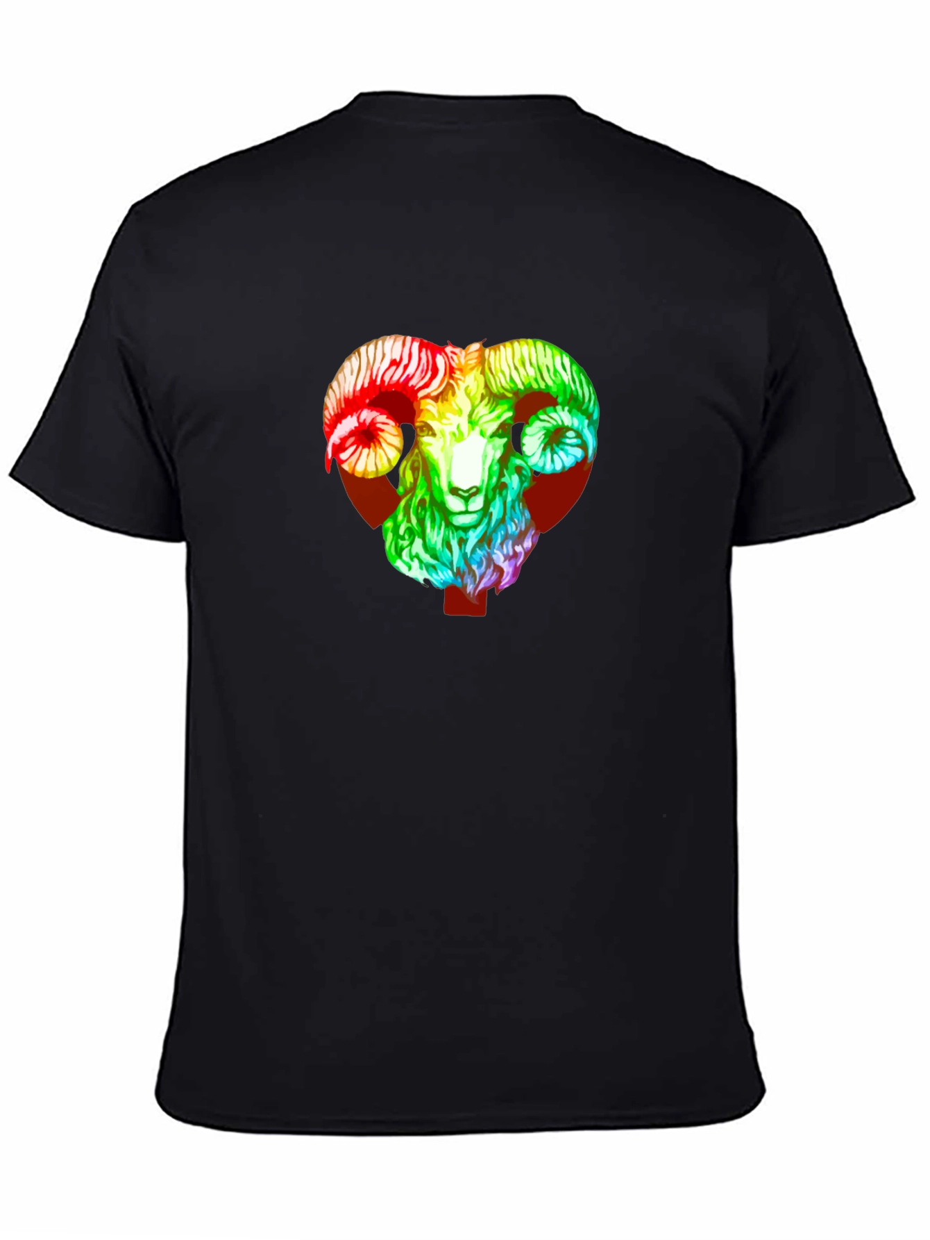 Rainbow Ram Graphic Tee - Black Unisex T-Shirt