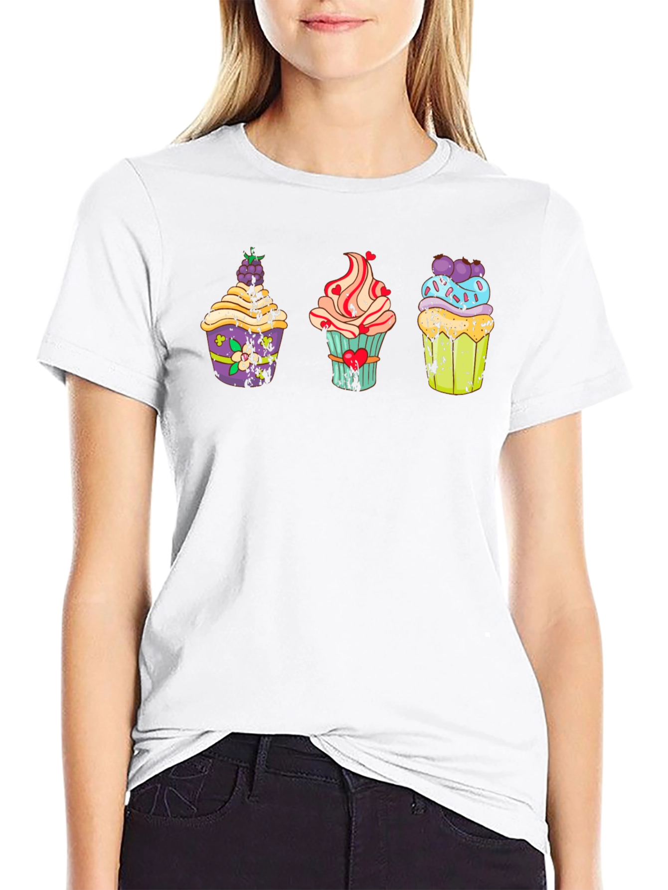 Cupcake Graphic T-Shirt - Unique Dessert Design Tee