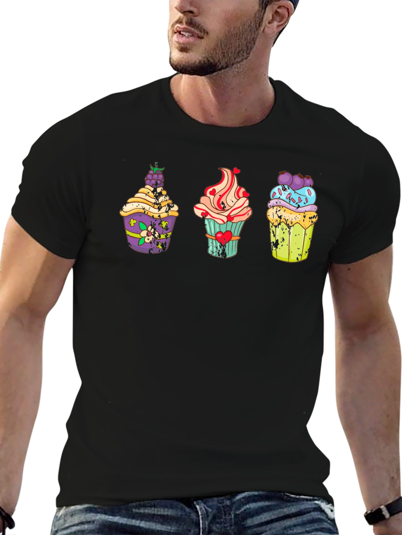 Cupcake Graphic T-Shirt - Unique Dessert Design Tee