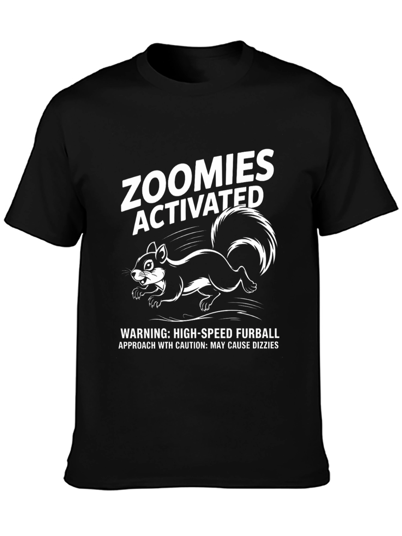 Zoomies Activated Squirrel Graphic Tee - Furball Warning!