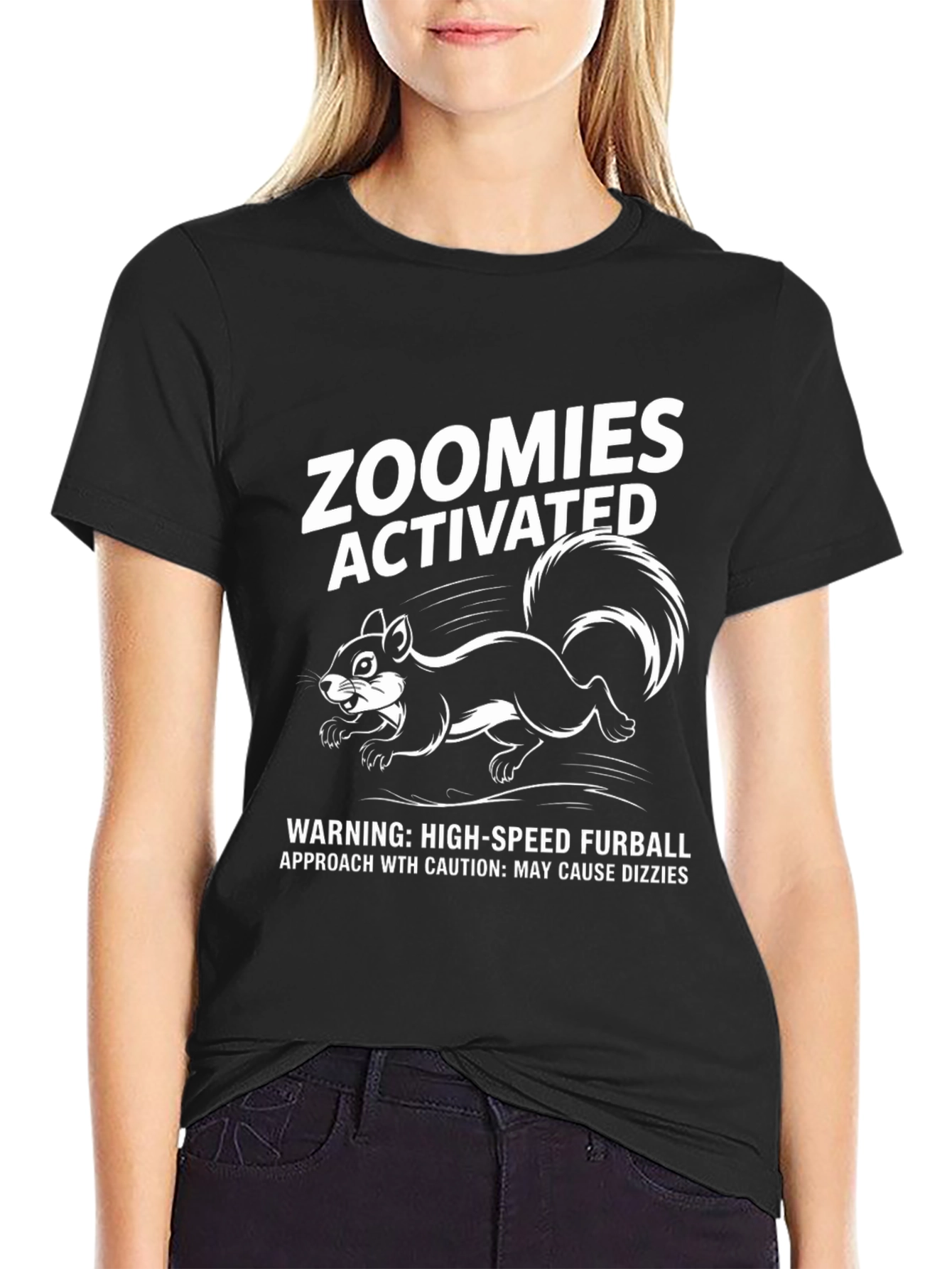 Zoomies Activated Squirrel Graphic Tee - Furball Warning!