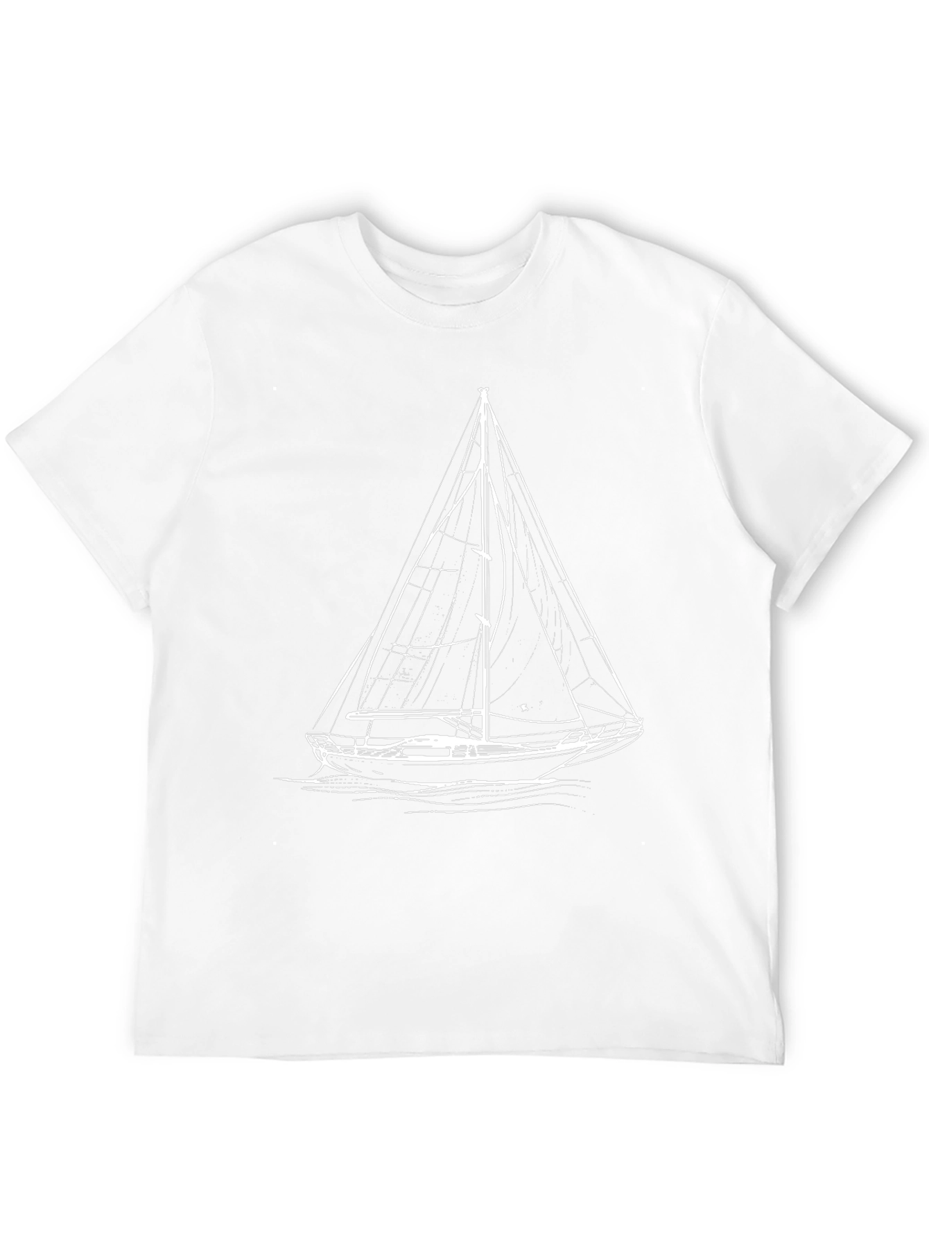 Nautical Sailboat T-Shirt - Black Cotton Tee