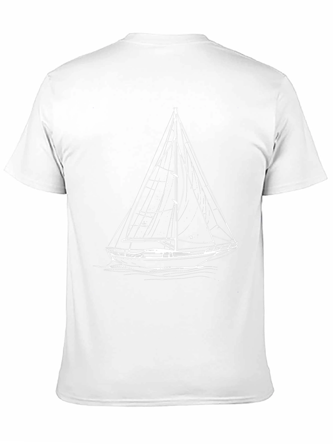 Nautical Sailboat T-Shirt - Black Cotton Tee