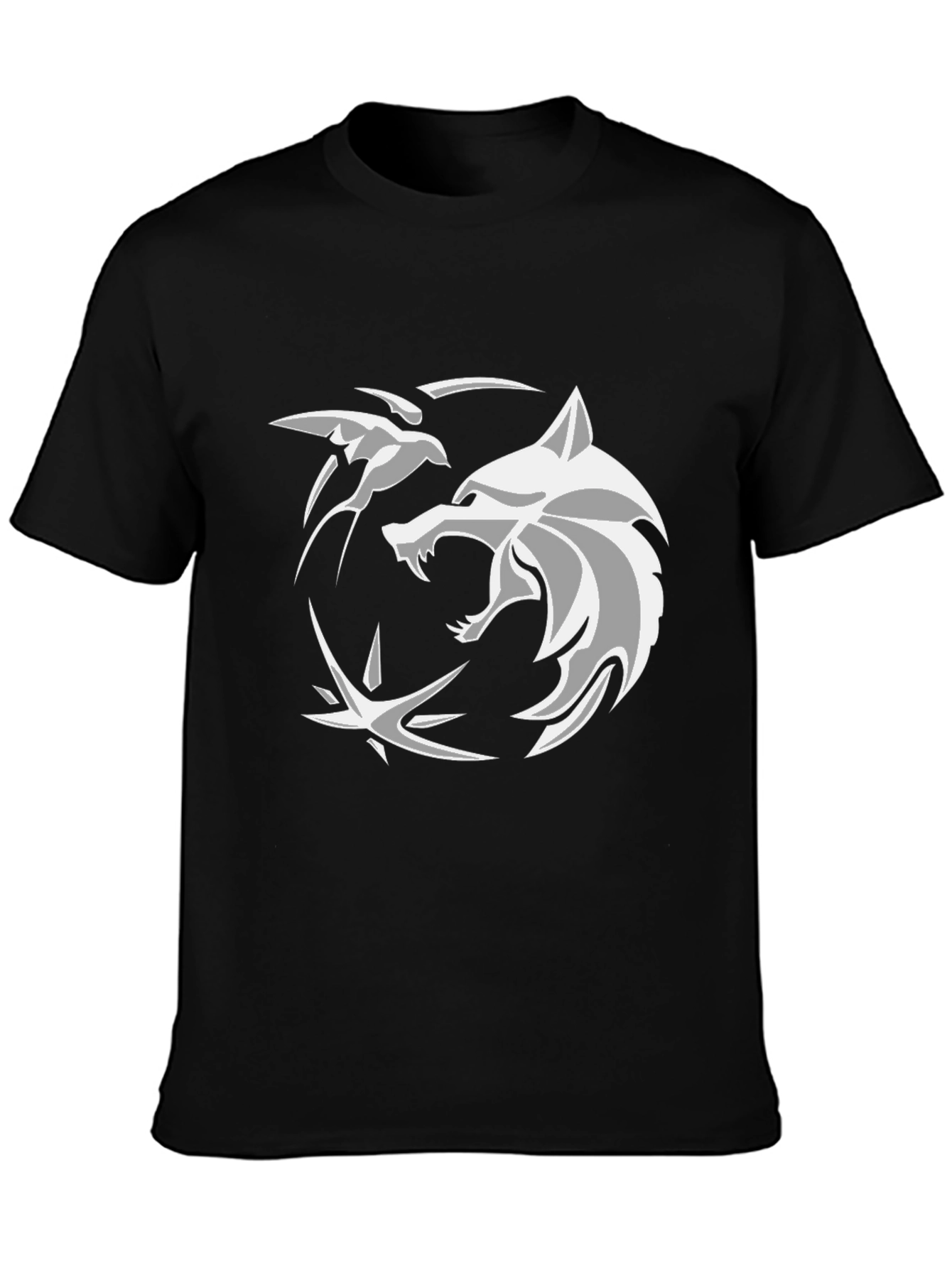 Witcher Wolf T-Shirt - Black Cotton