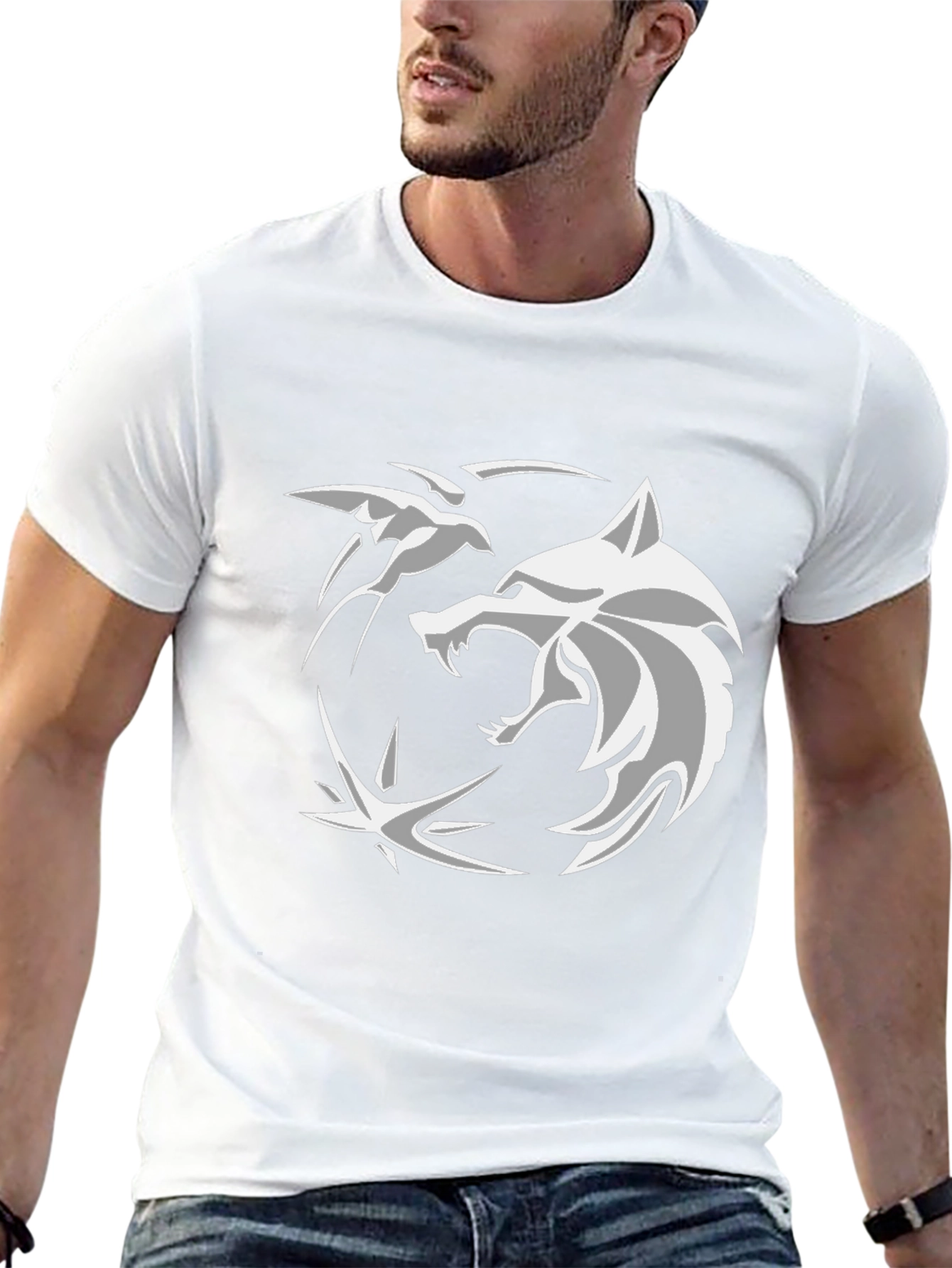 Witcher Wolf T-Shirt - Black Cotton