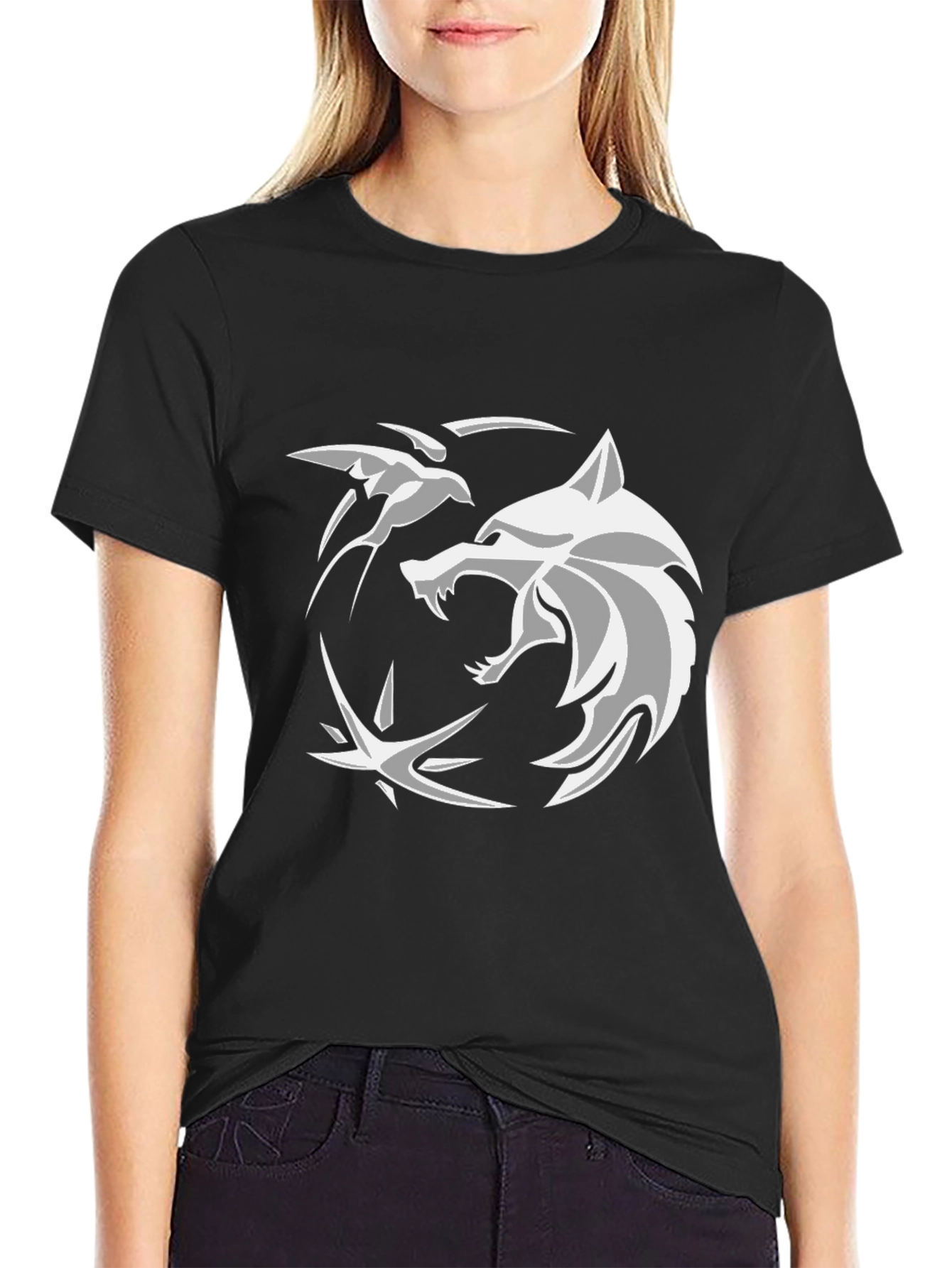 Witcher Wolf T-Shirt - Black Cotton