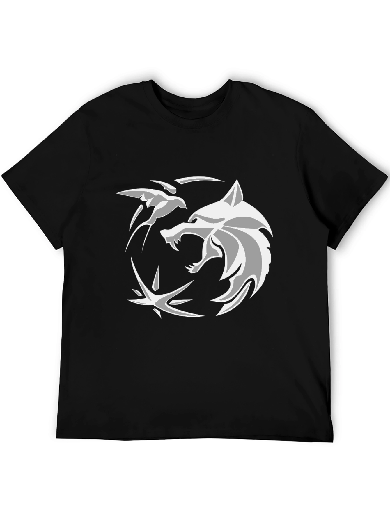 Witcher Wolf T-Shirt - Black Cotton