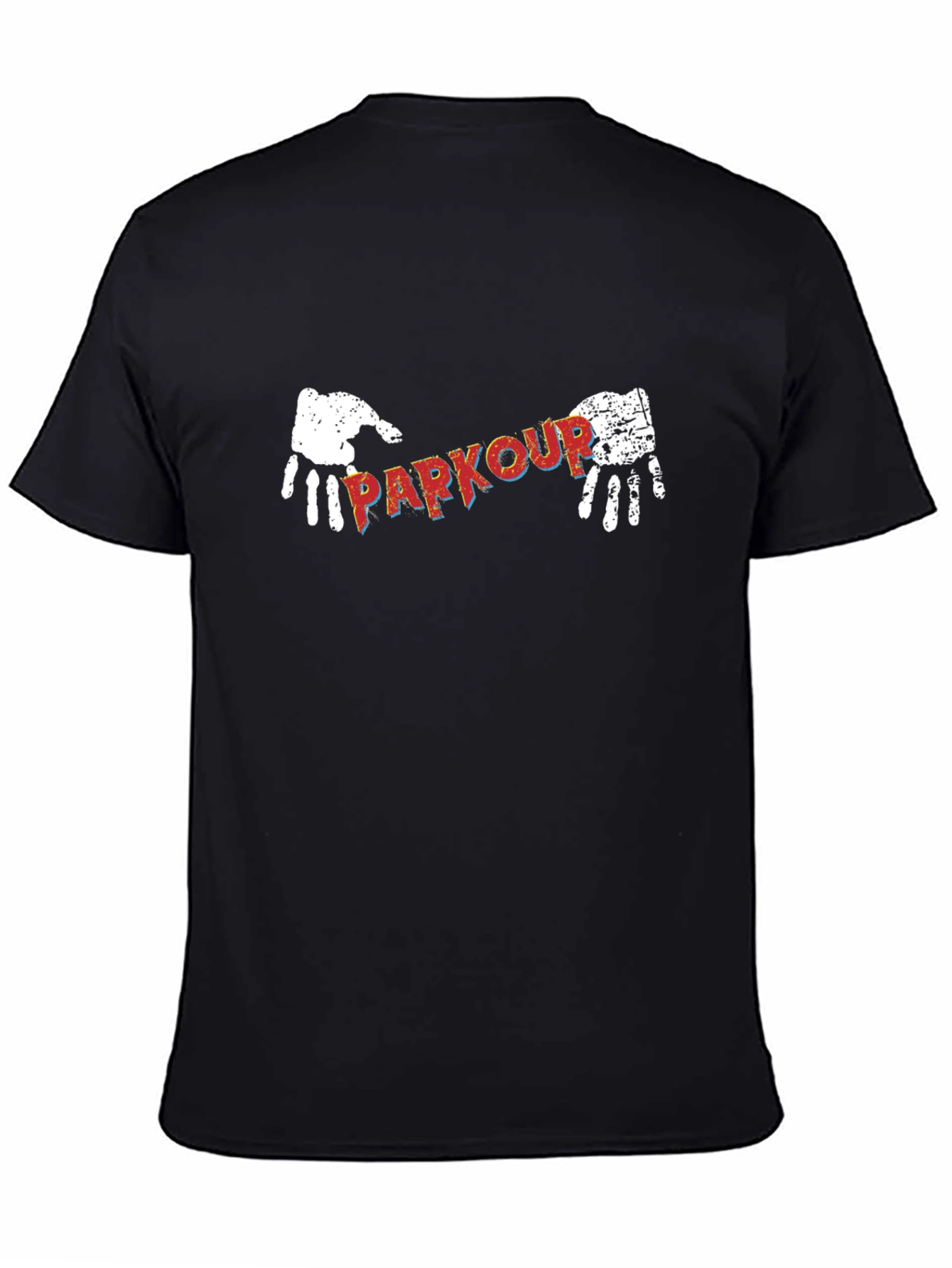 Parkour Graphic Print Black T-Shirt