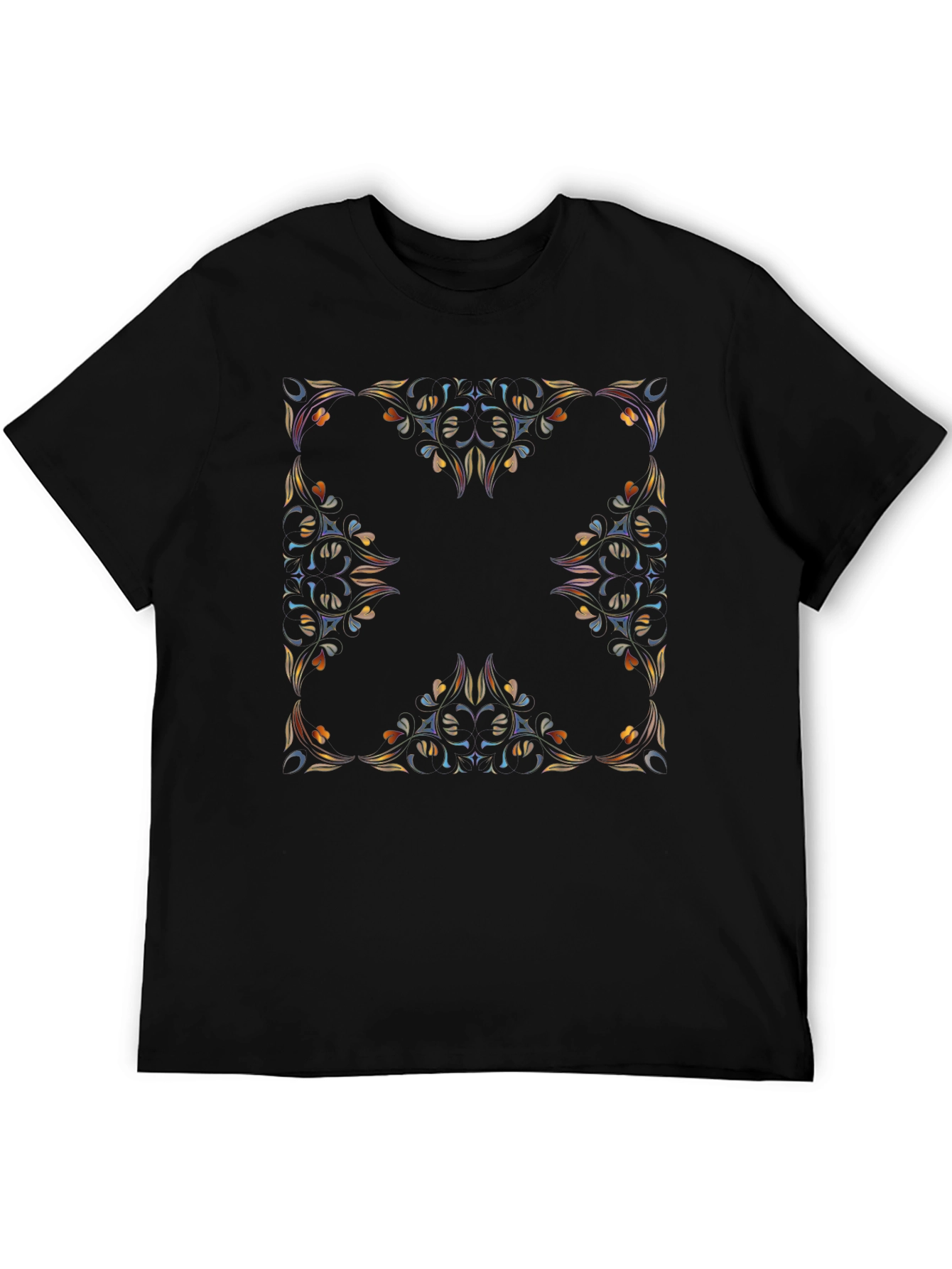 Floral Frame Black Tee