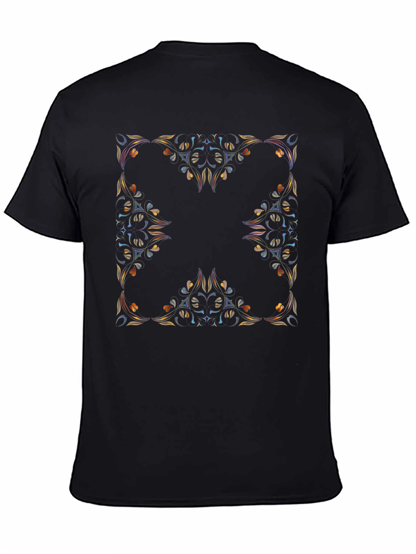 Floral Frame Black Tee
