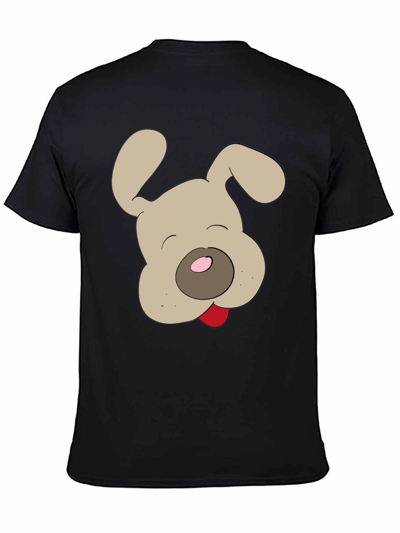 Dog Cartoon Graphic Tee - Mens Black T-Shirt