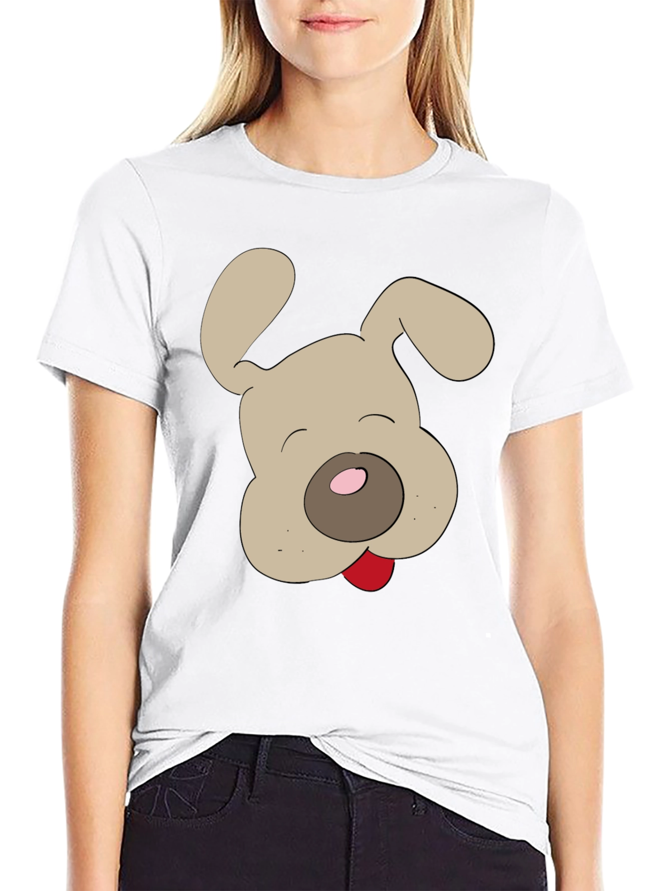 Dog Cartoon Graphic Tee - Mens Black T-Shirt