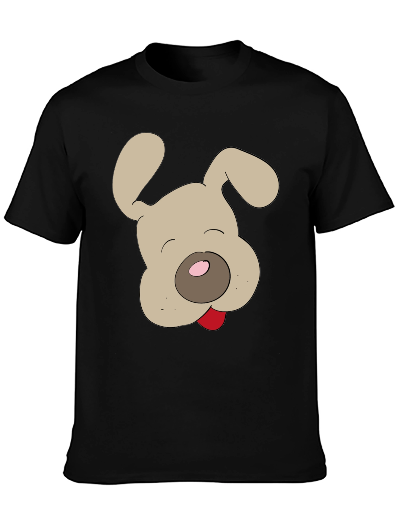 Dog Cartoon Graphic Tee - Mens Black T-Shirt