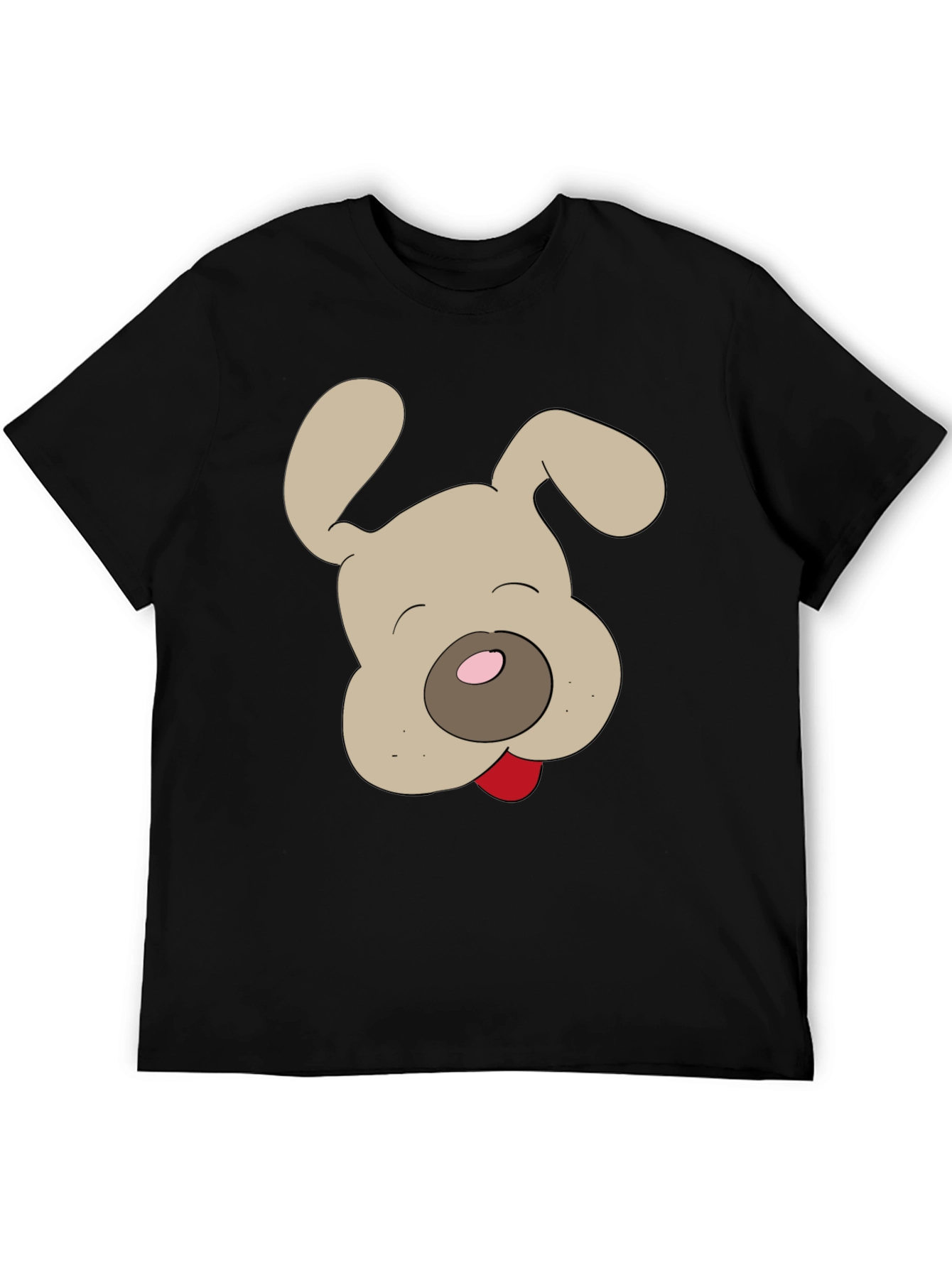 Dog Cartoon Graphic Tee - Mens Black T-Shirt