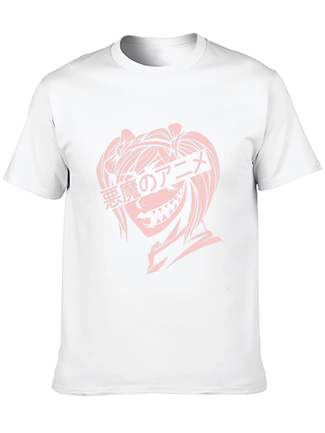Anime Devil Girl Graphic T-Shirt - Black