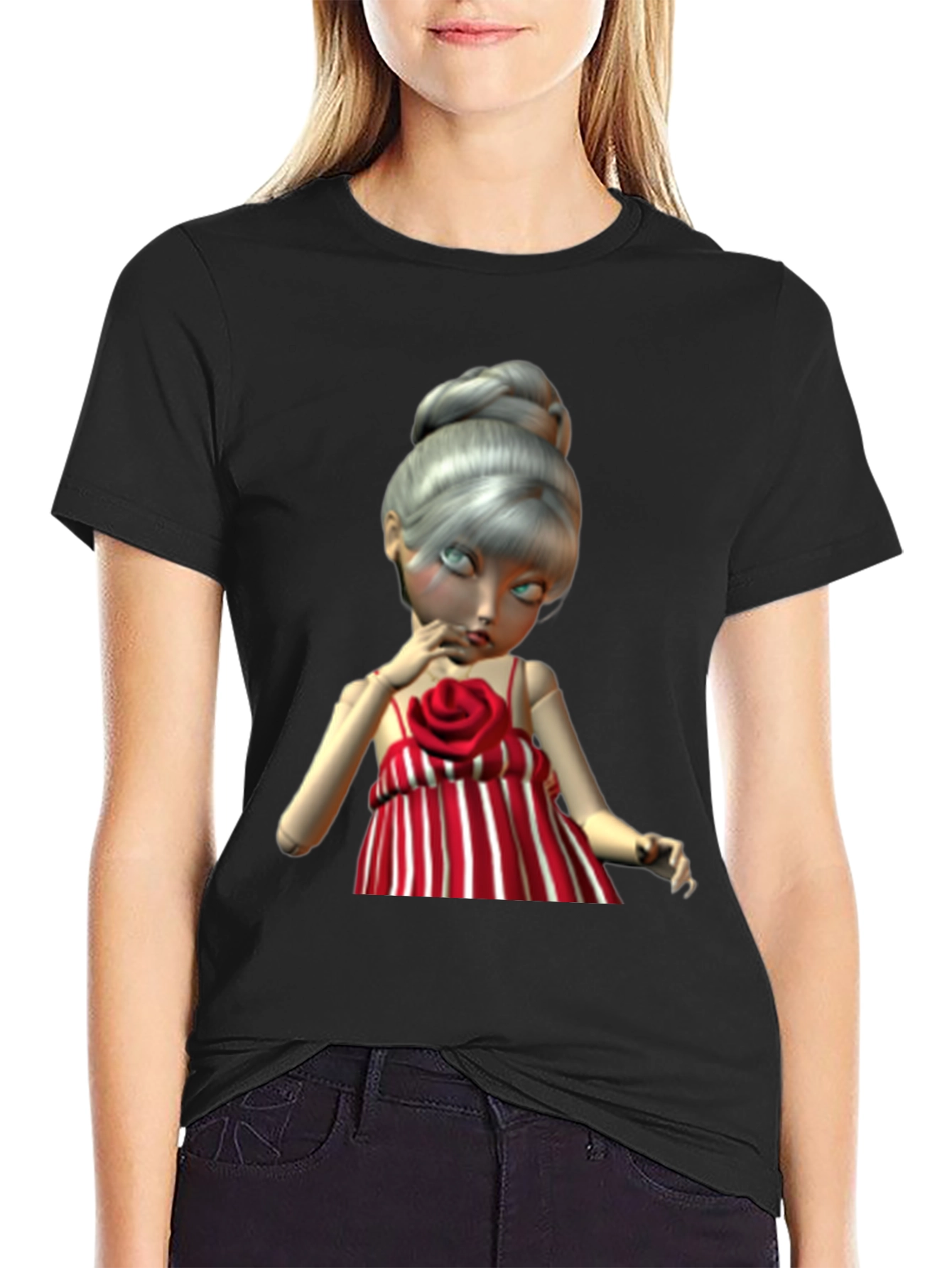 Doll Graphic Tee - Unique Art Print