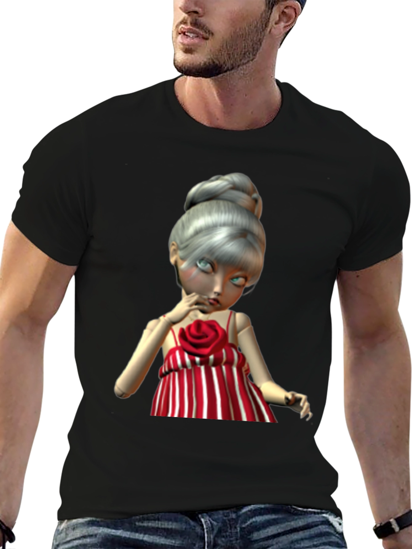 Doll Graphic Tee - Unique Art Print