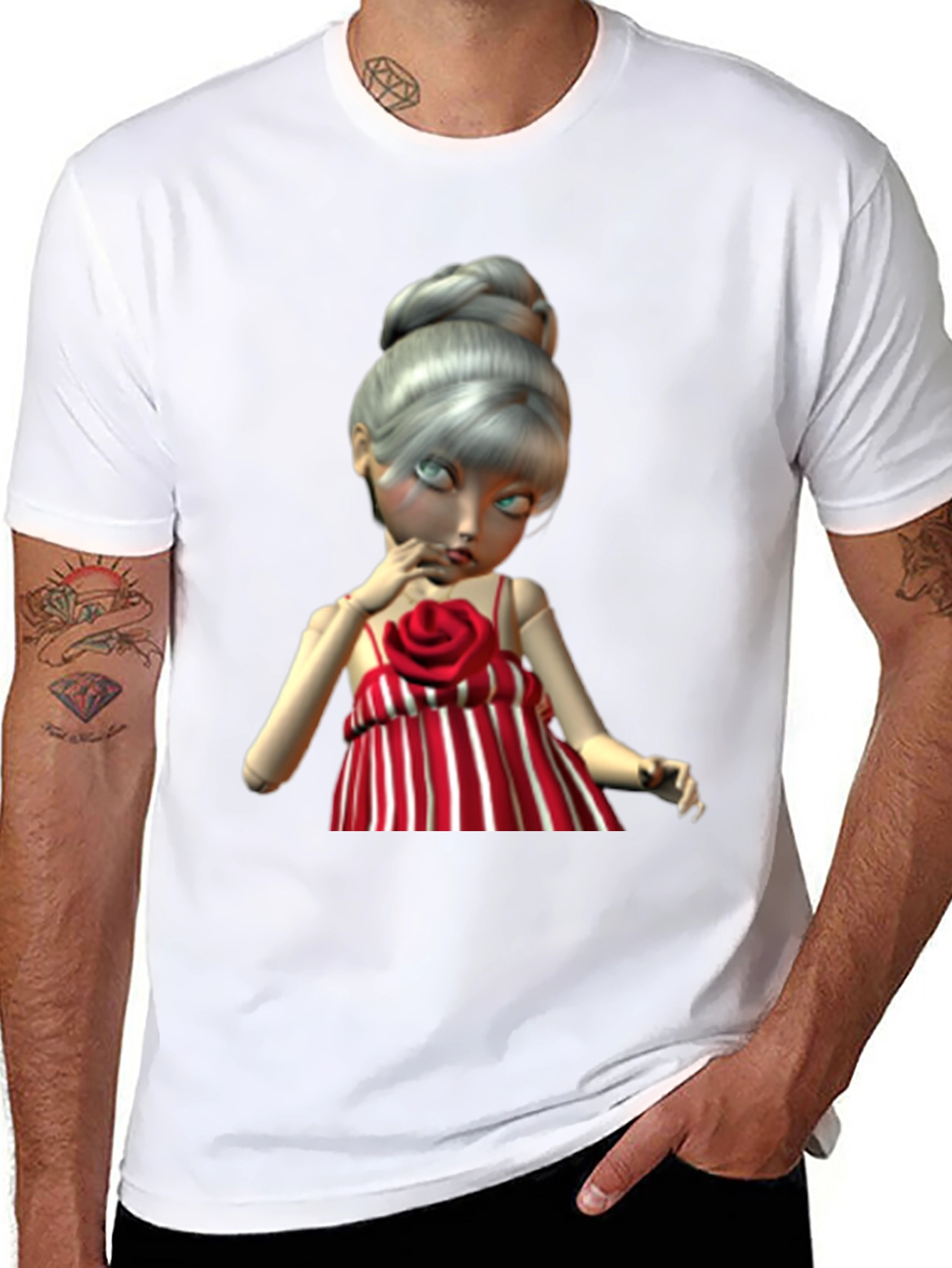 Doll Graphic Tee - Unique Art Print