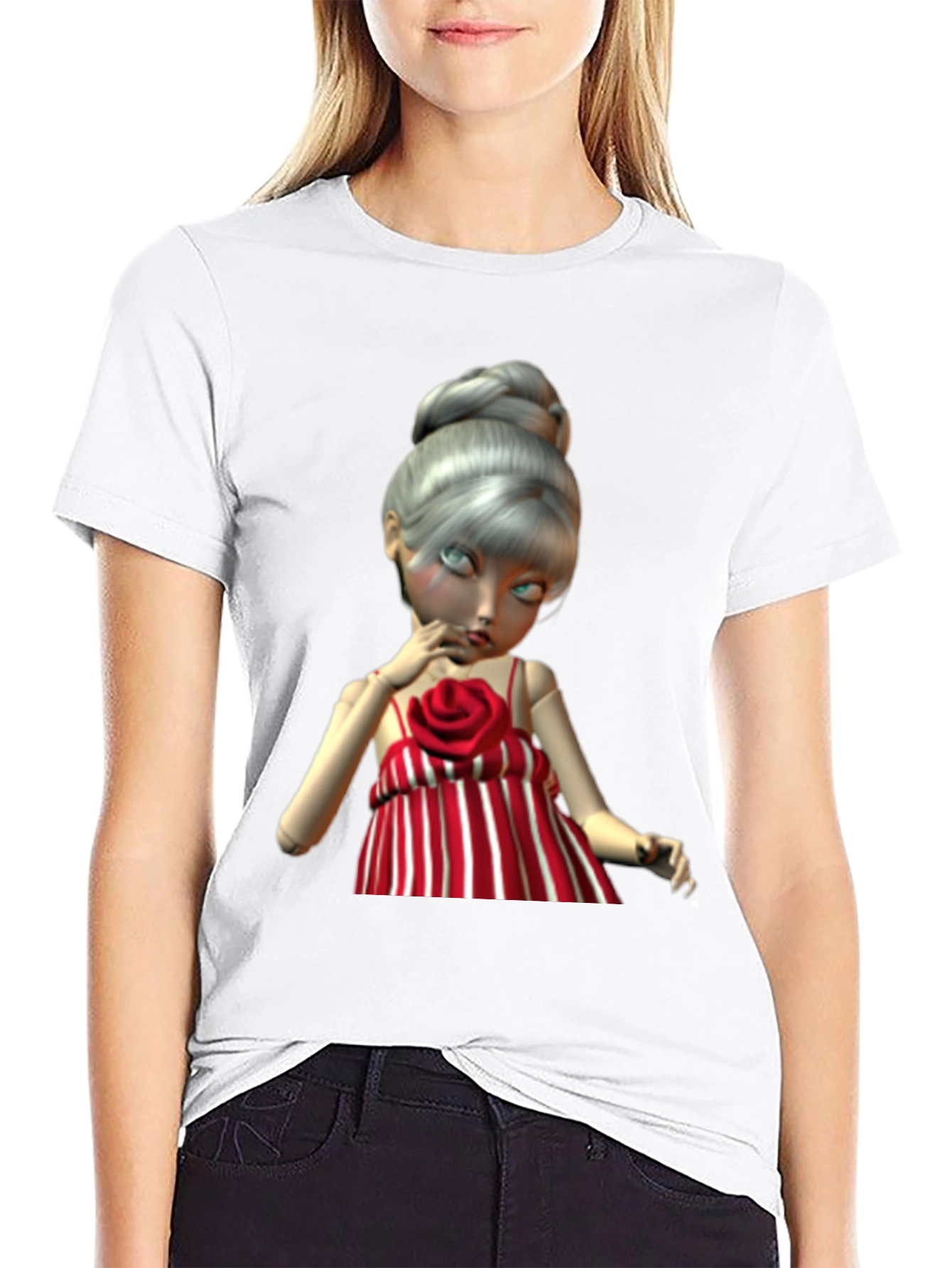 Doll Graphic Tee - Unique Art Print
