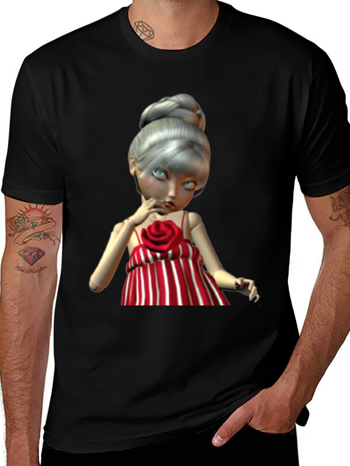 Doll Graphic Tee - Unique Art Print