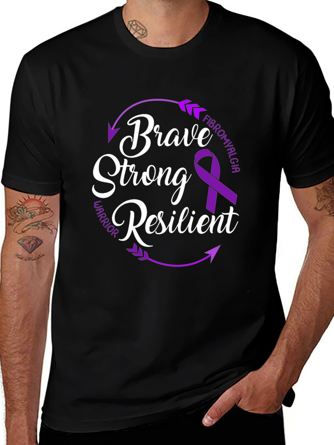 Brave Strong Resilient Fibromyalgia Awareness T-Shirt