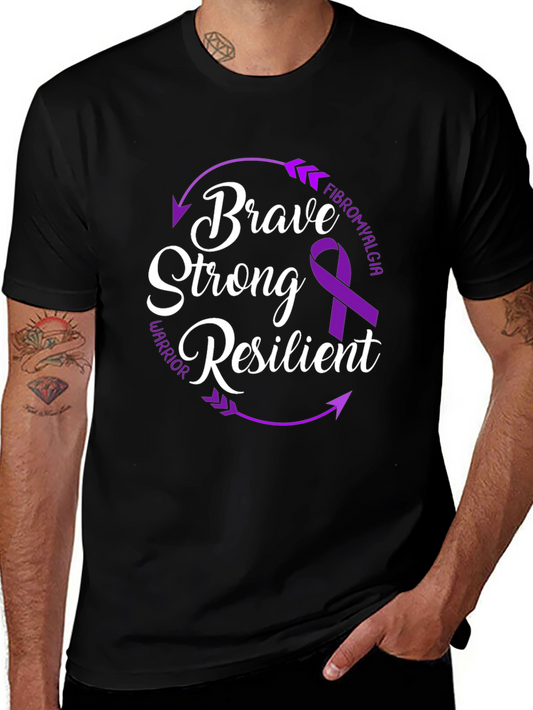 Brave Strong Resilient Fibromyalgia Awareness T-Shirt