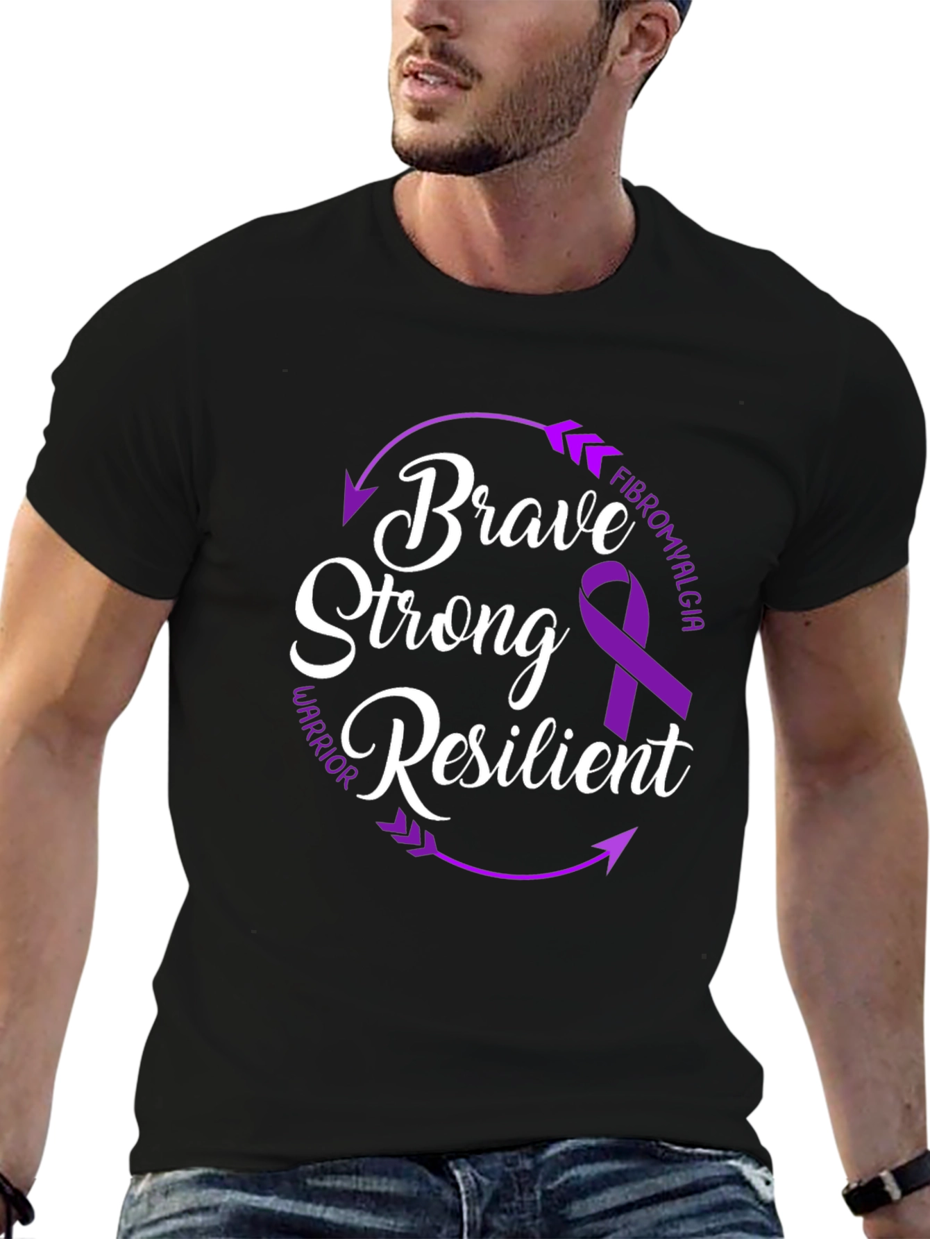 Brave Strong Resilient Fibromyalgia Awareness T-Shirt