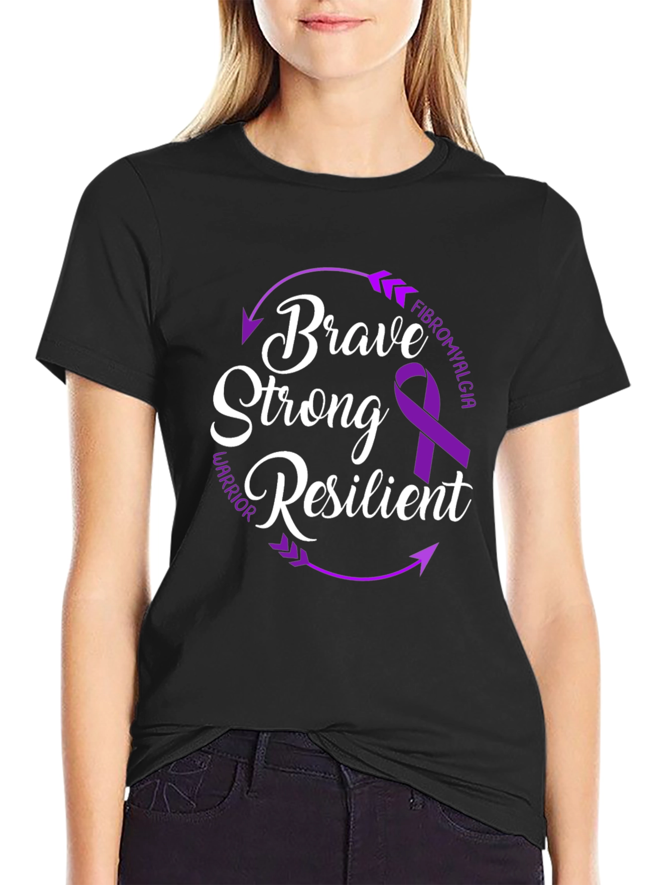 Brave Strong Resilient Fibromyalgia Awareness T-Shirt