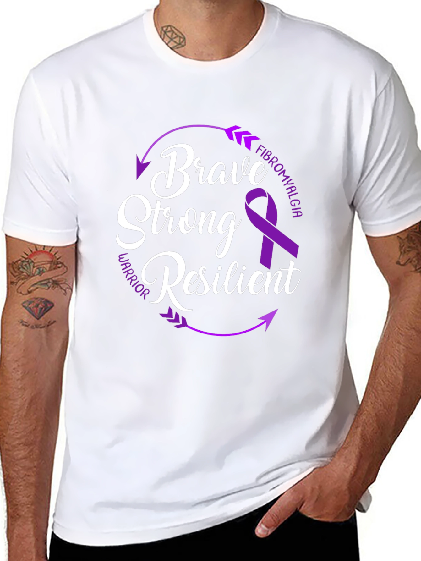 Brave Strong Resilient Fibromyalgia Awareness T-Shirt