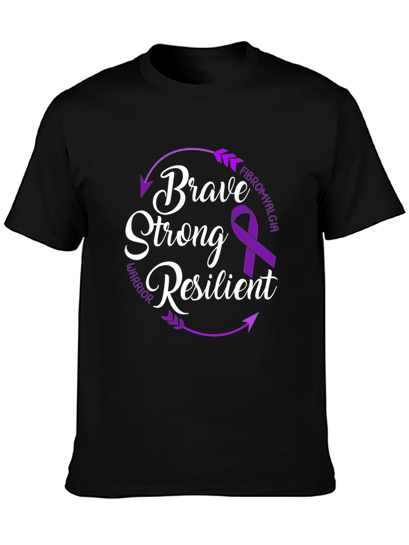 Brave Strong Resilient Fibromyalgia Awareness T-Shirt