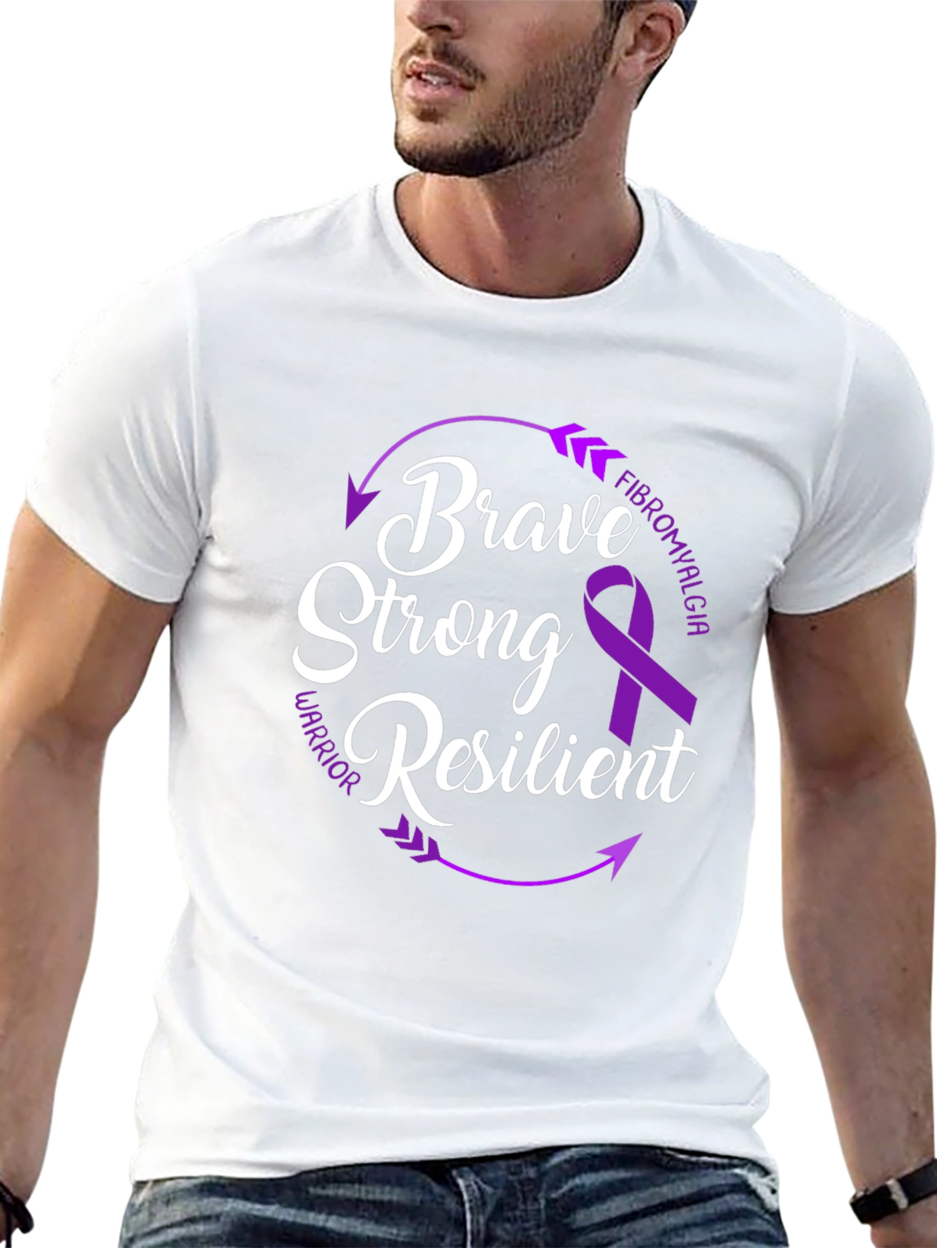 Brave Strong Resilient Fibromyalgia Awareness T-Shirt
