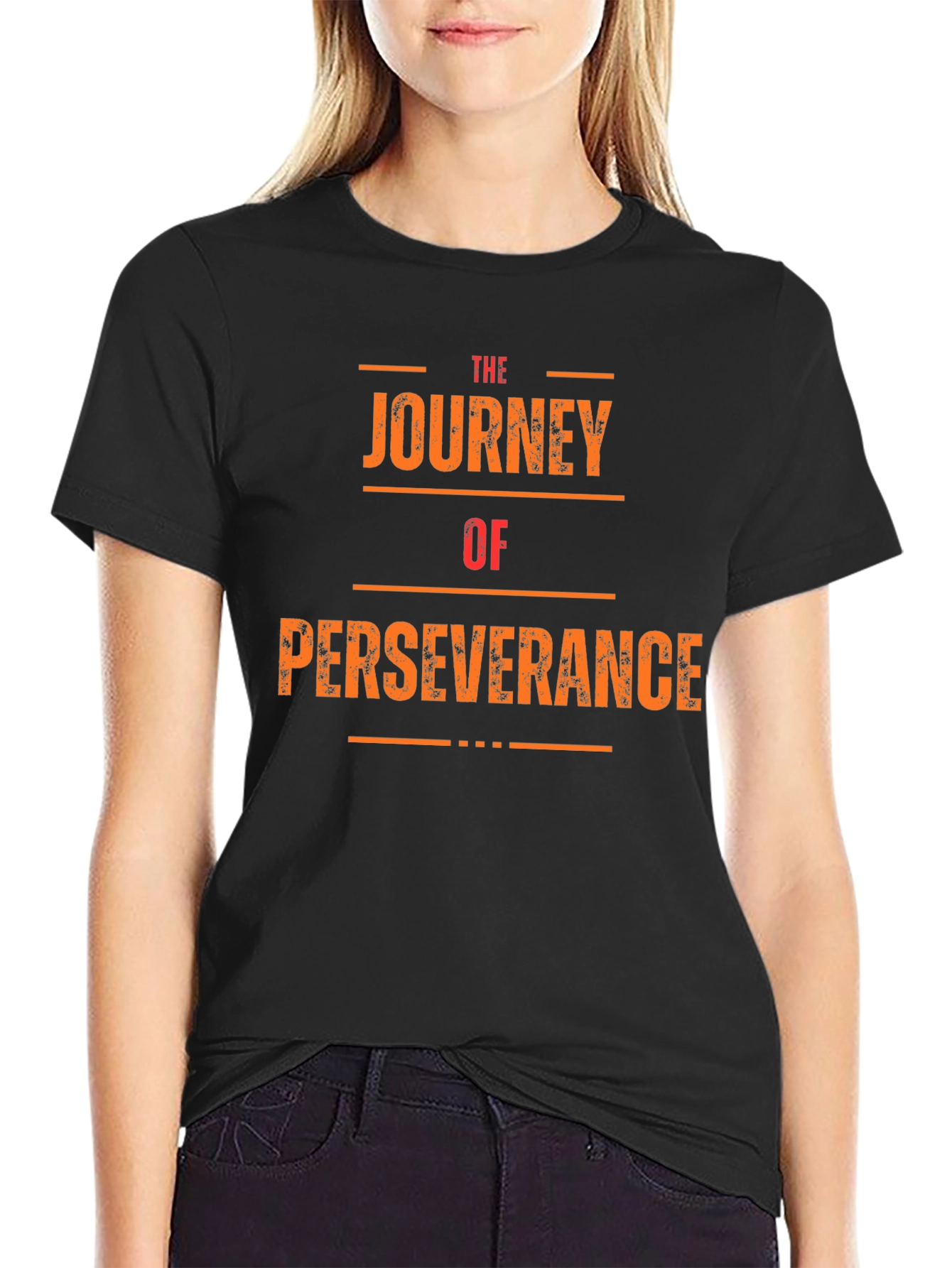 The Journey of Perseverance Black Graphic Tee
