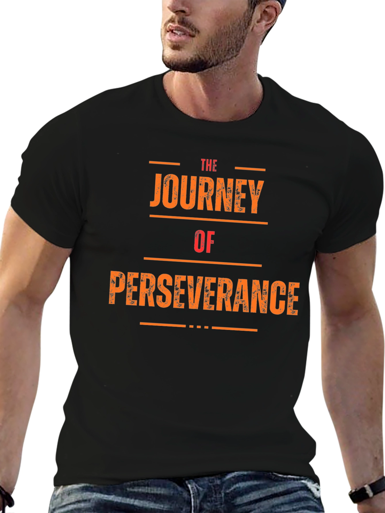 The Journey of Perseverance Black Graphic Tee