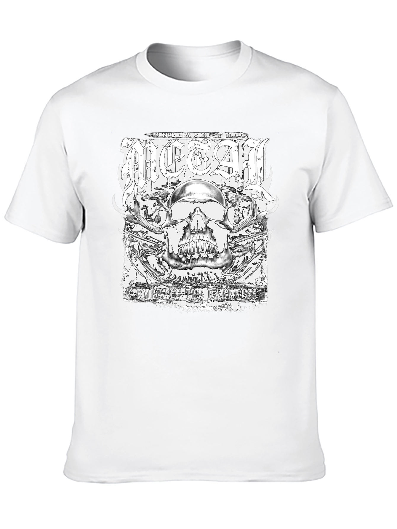 Metal Skull Graphic Black T-Shirt