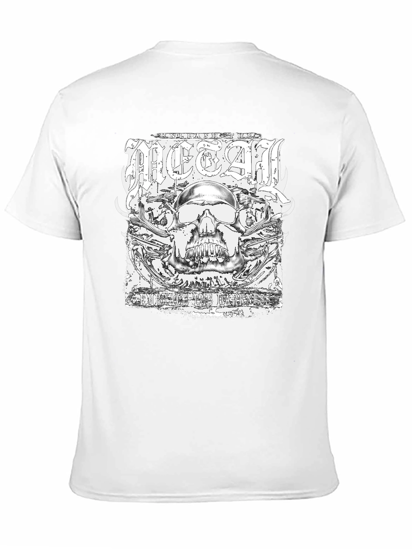 Metal Skull Graphic Black T-Shirt