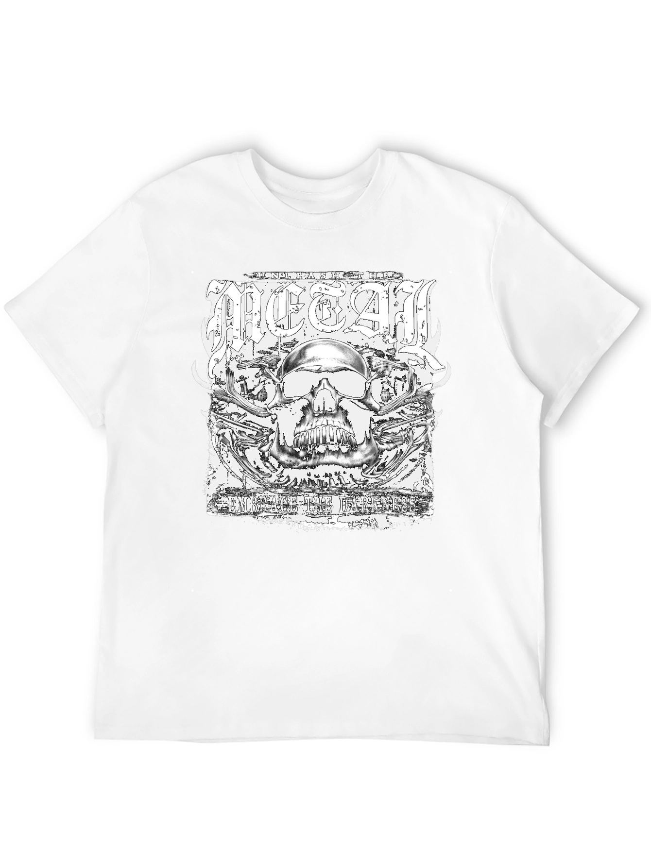 Metal Skull Graphic Black T-Shirt