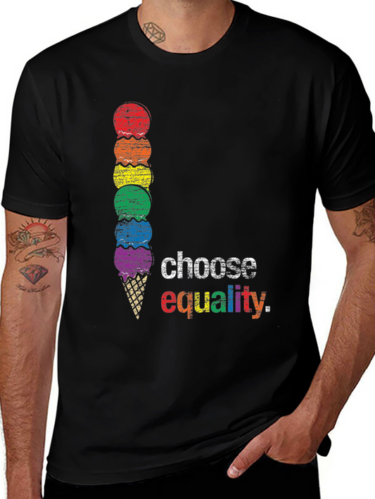 Choose Equality LGBT Pride Rainbow Ice Cream T-Shirt