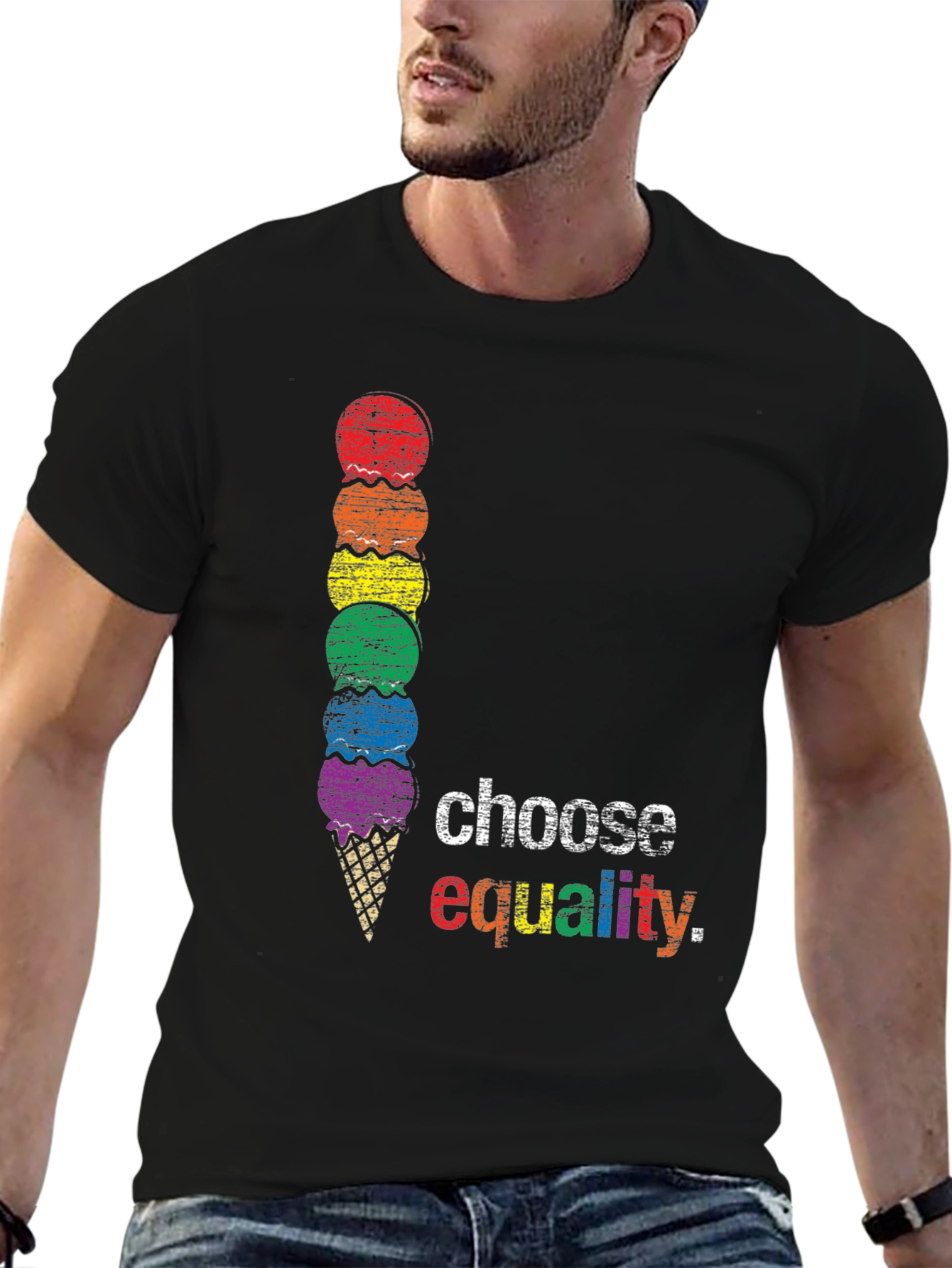 Choose Equality LGBT Pride Rainbow Ice Cream T-Shirt