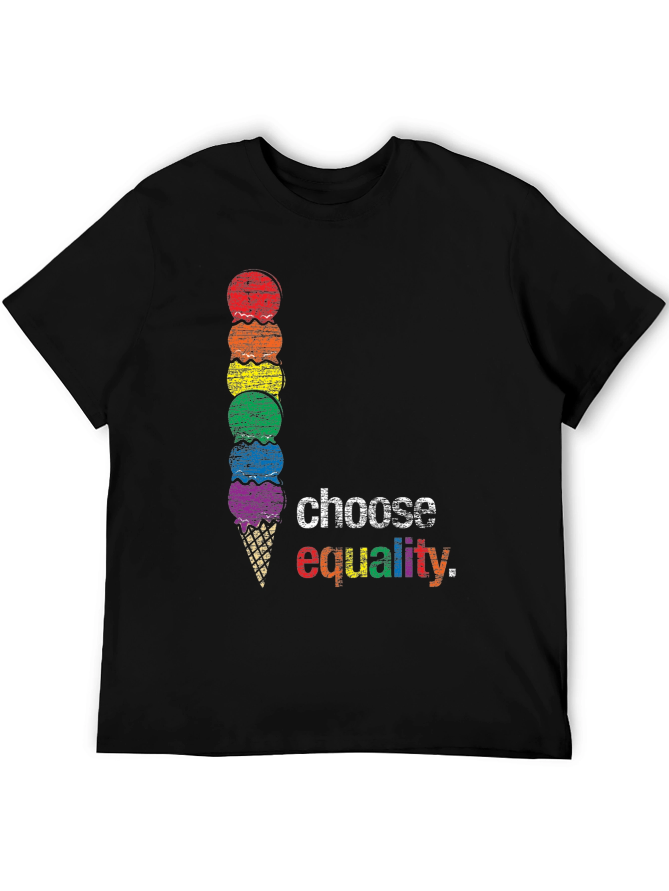 Choose Equality LGBT Pride Rainbow Ice Cream T-Shirt