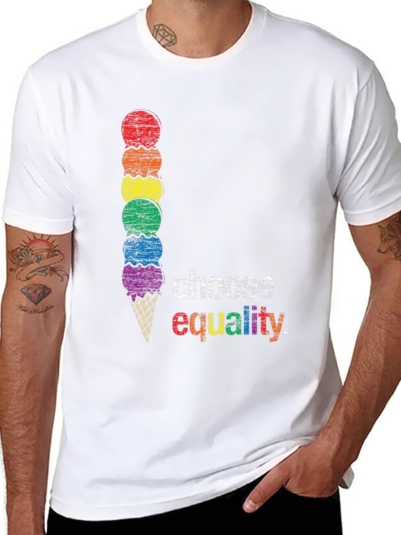 Choose Equality LGBT Pride Rainbow Ice Cream T-Shirt