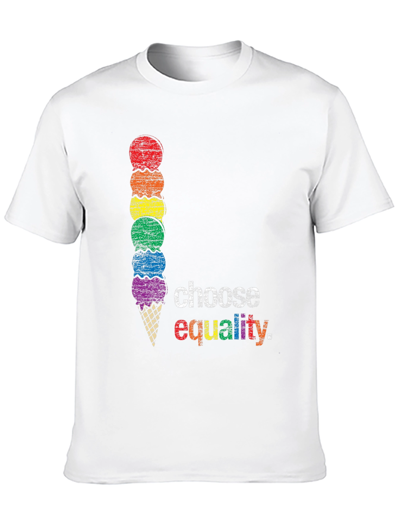 Choose Equality LGBT Pride Rainbow Ice Cream T-Shirt