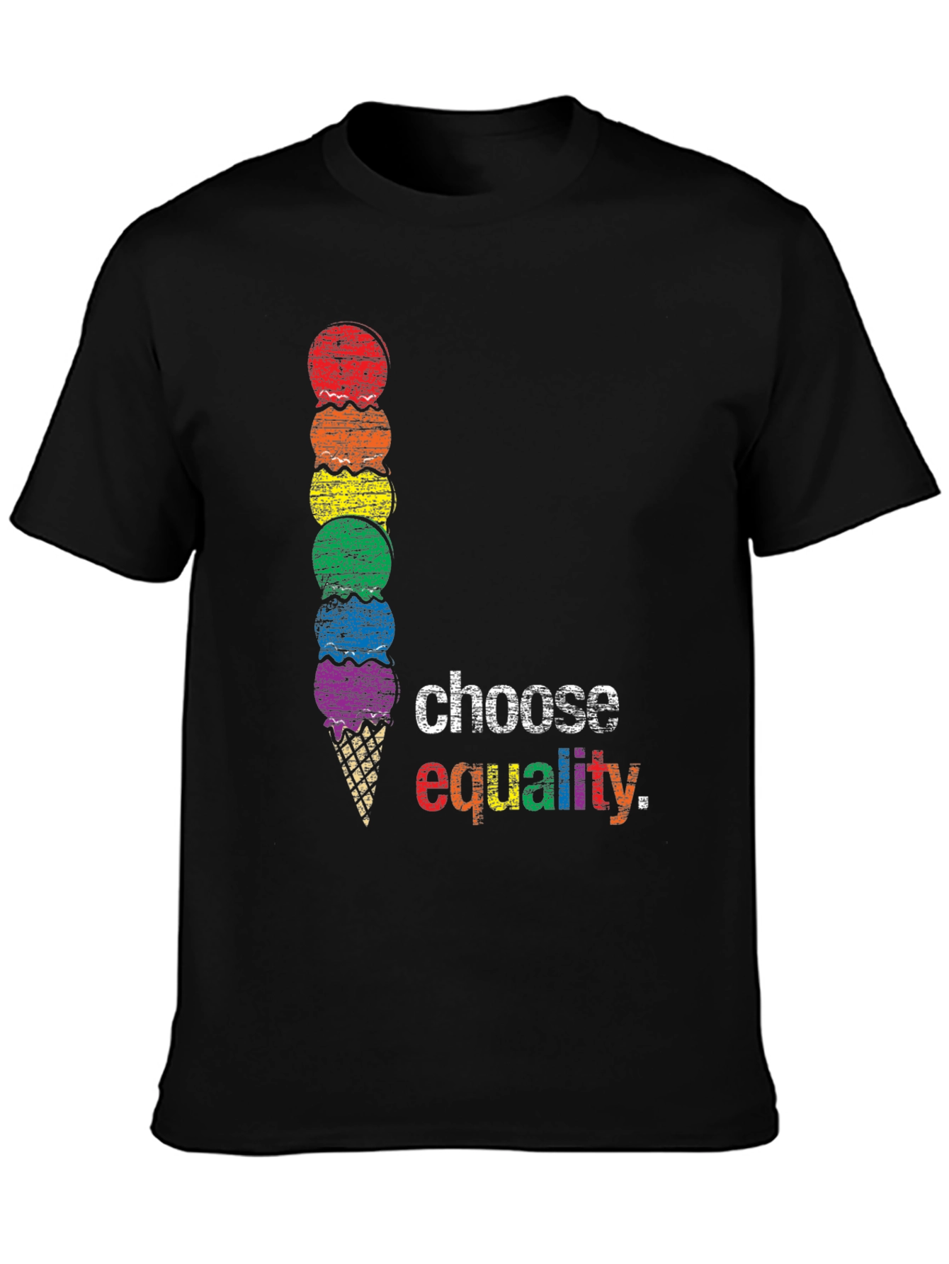 Choose Equality LGBT Pride Rainbow Ice Cream T-Shirt
