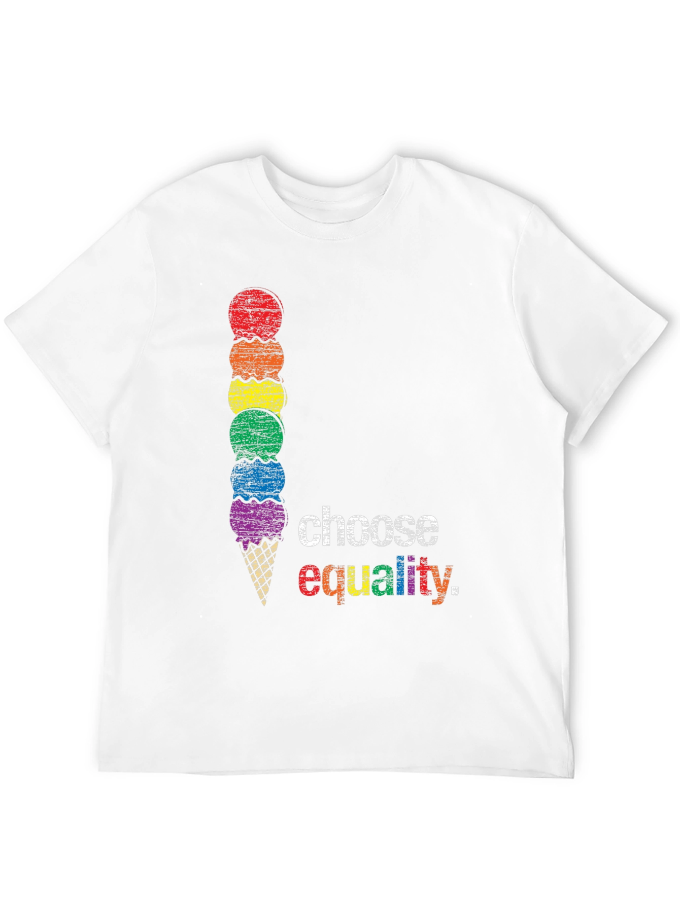 Choose Equality LGBT Pride Rainbow Ice Cream T-Shirt