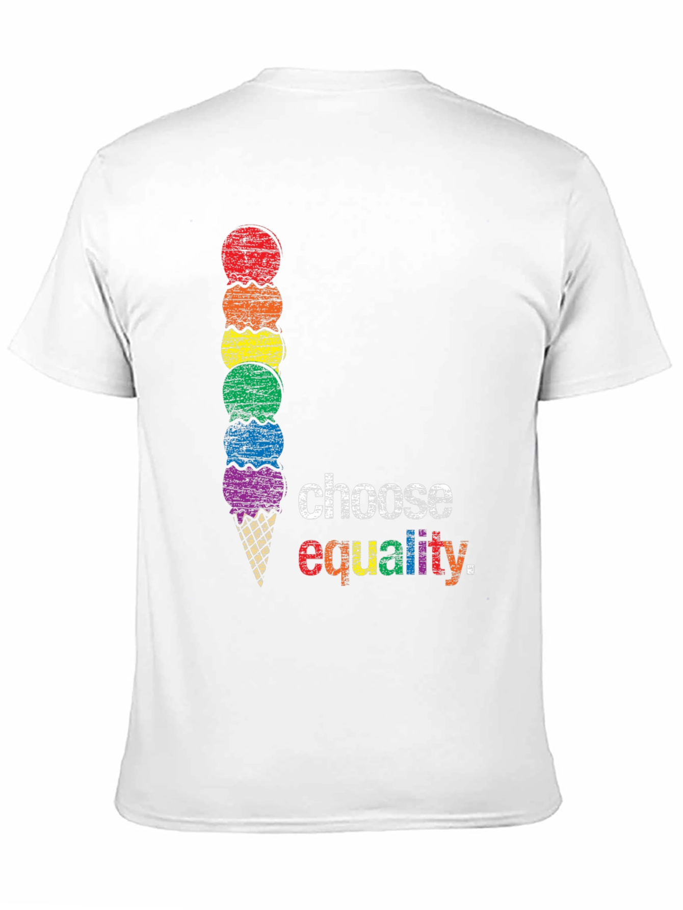 Choose Equality LGBT Pride Rainbow Ice Cream T-Shirt
