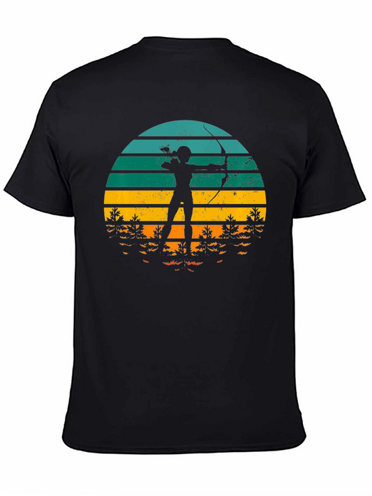 Archery Sunset T-Shirt - Retro Style Bow and Arrow Tee