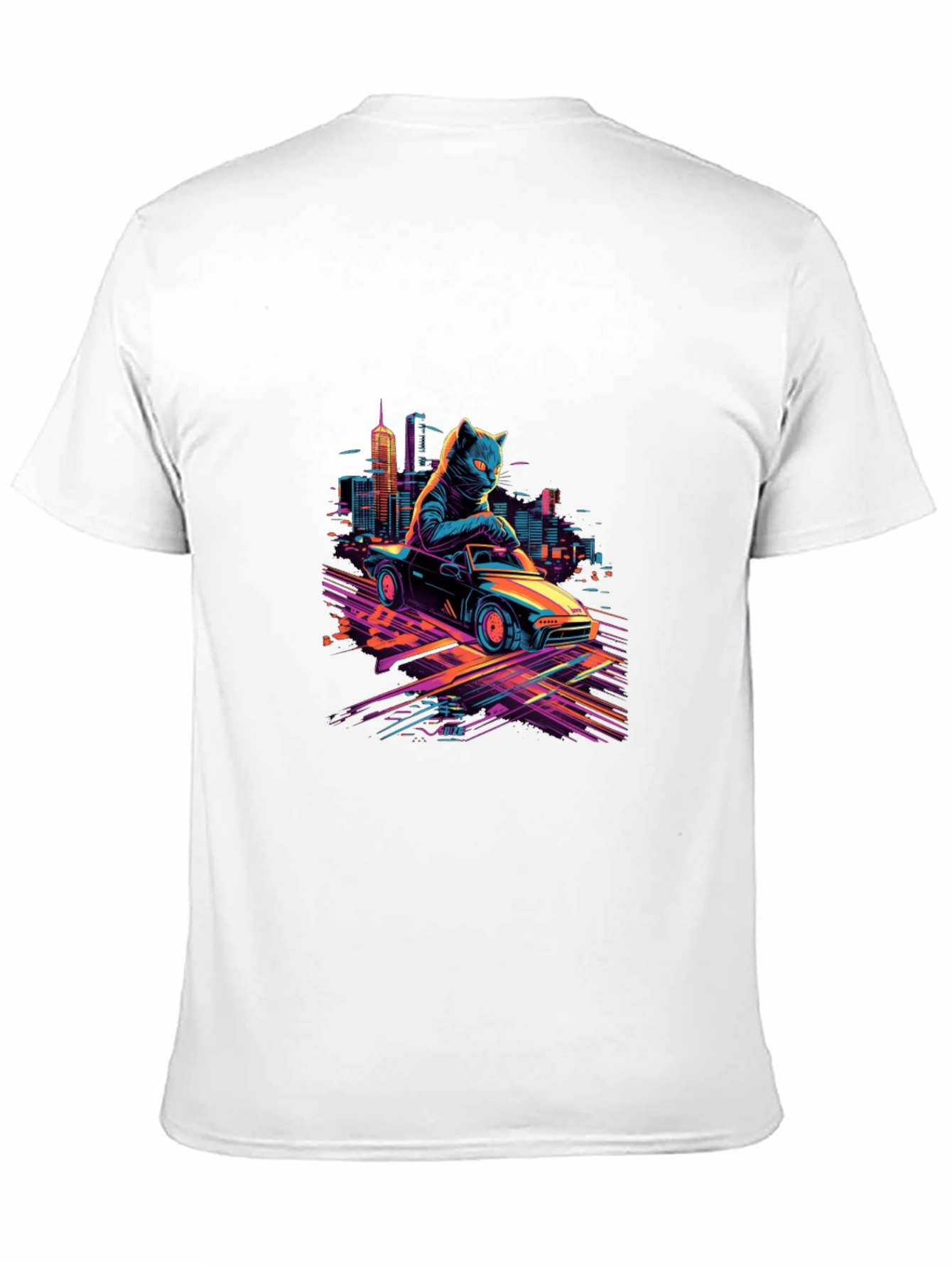 Cool Cat Car T-Shirt - Retro Style