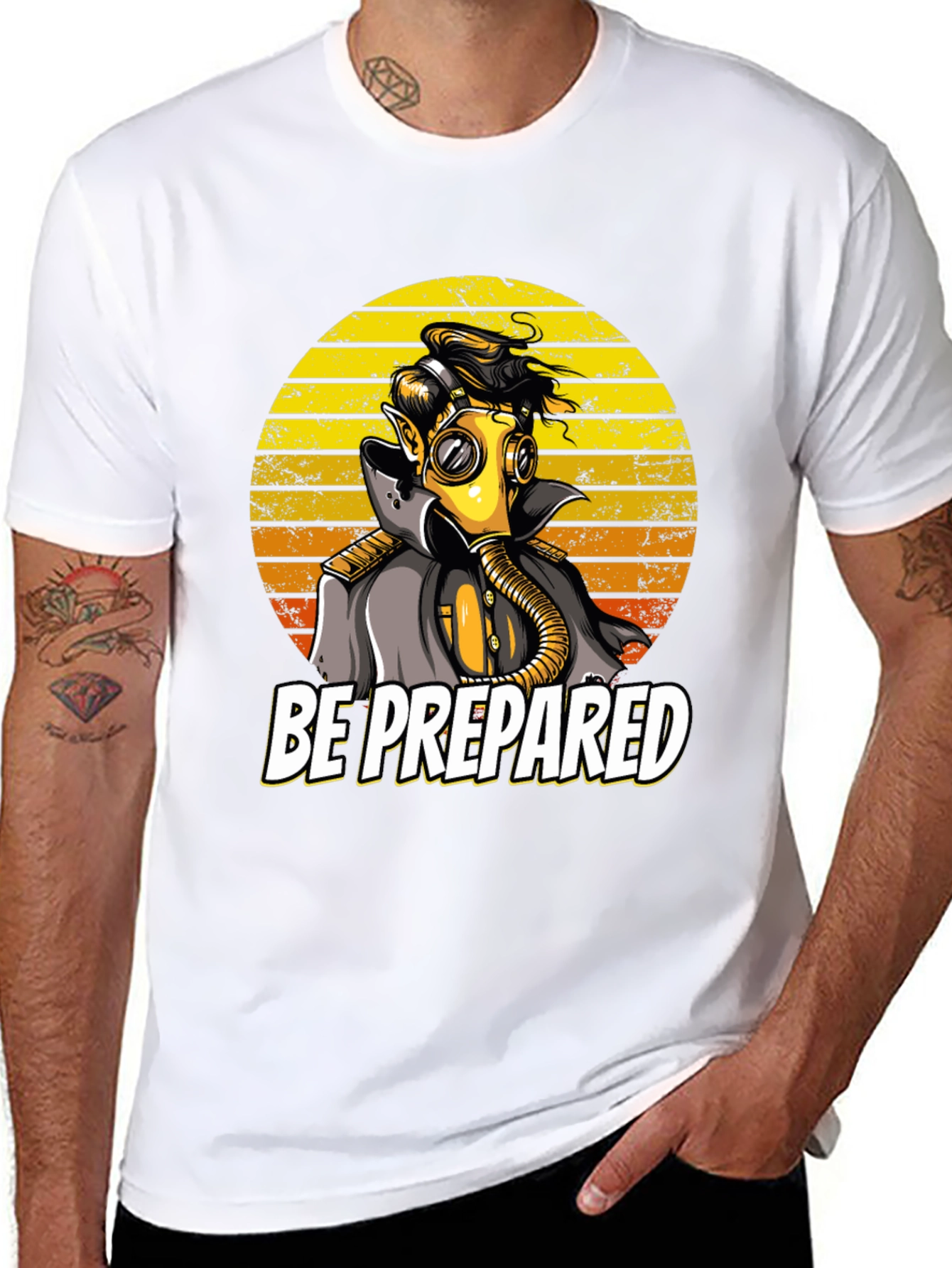 Be Prepared Graphic T-Shirt - Retro Gas Mask Design