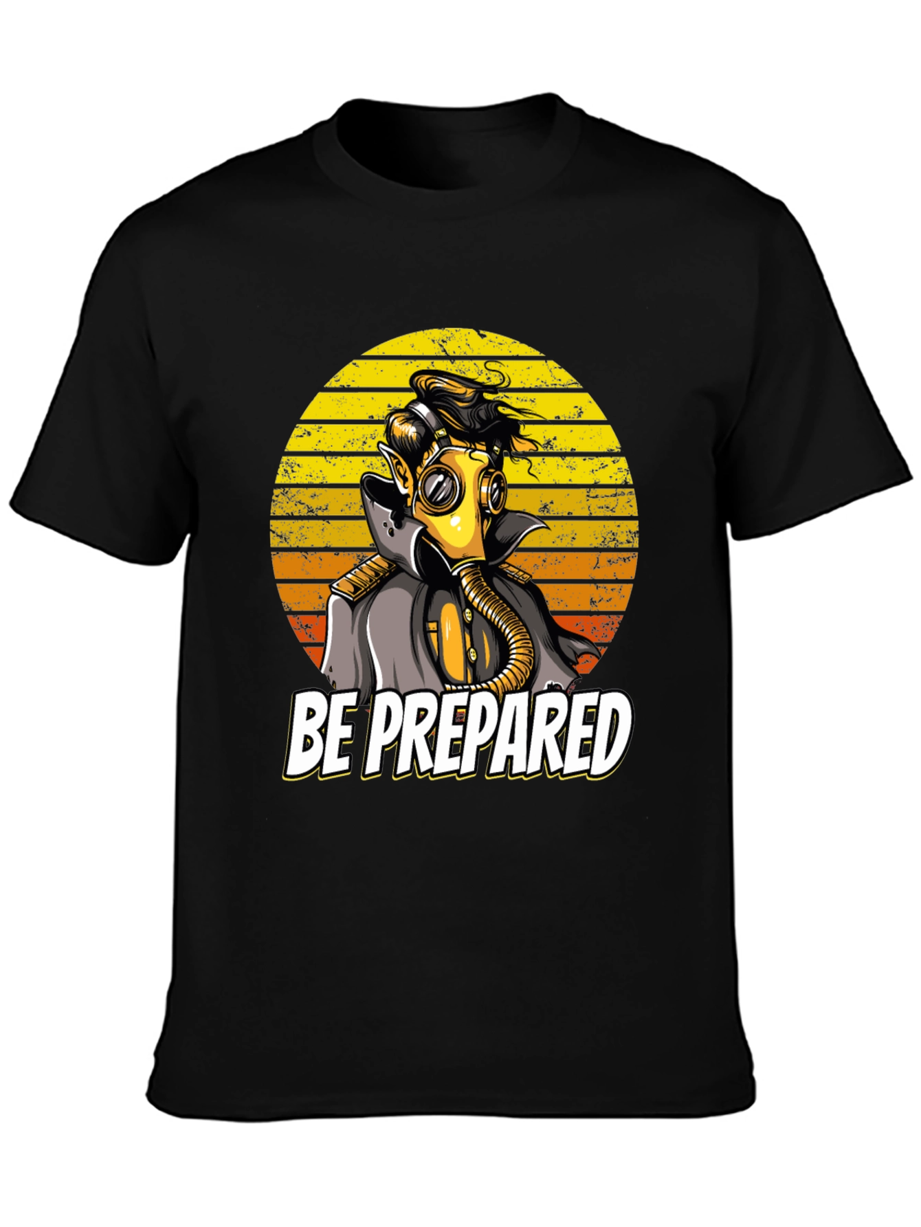 Be Prepared Graphic T-Shirt - Retro Gas Mask Design
