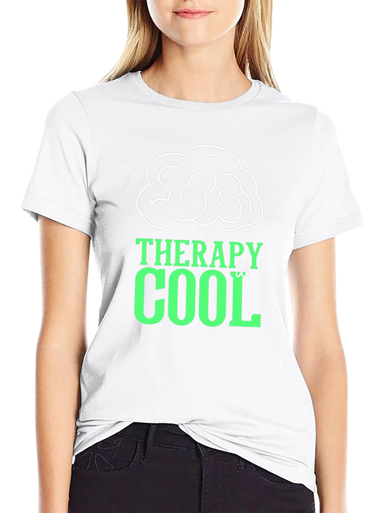 Therapy Is Cool T-Shirt - Black