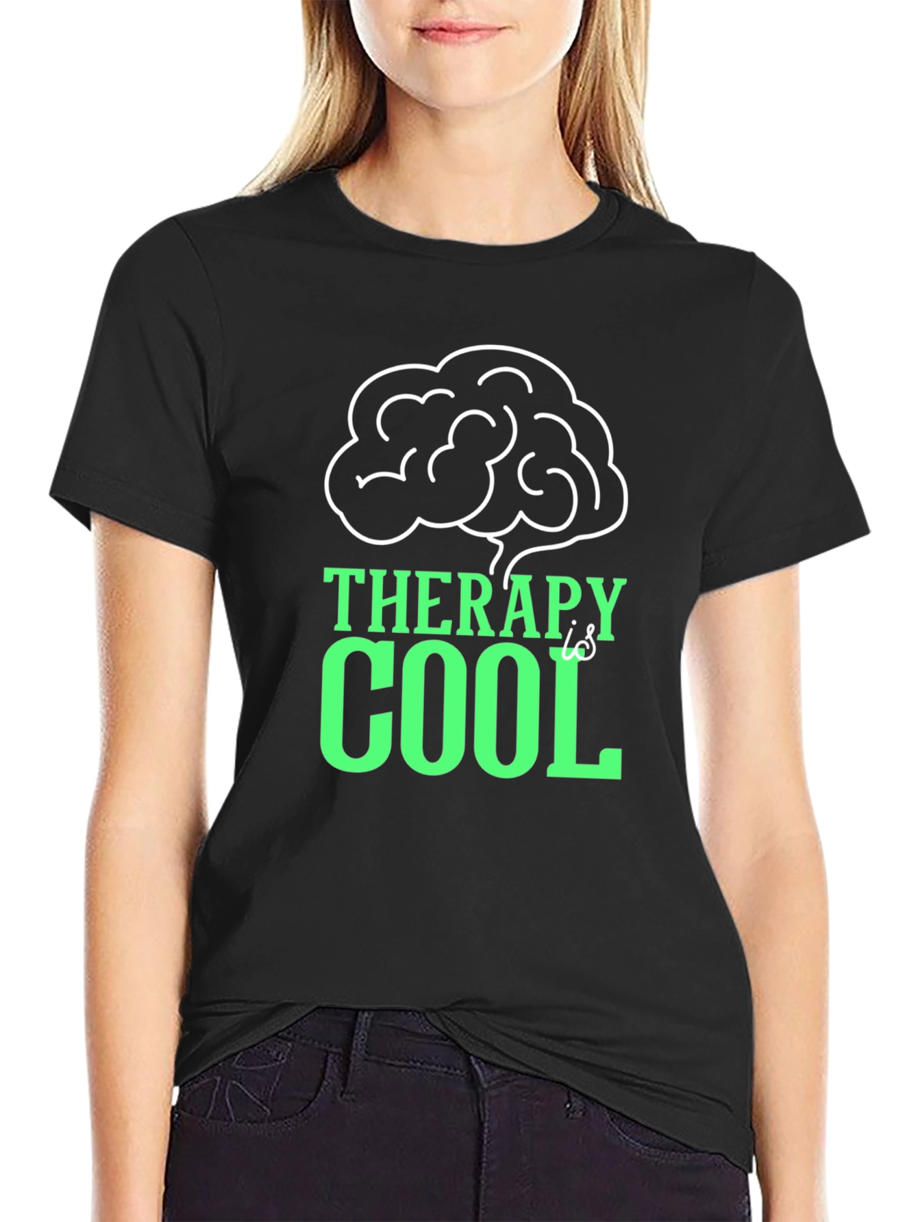 Therapy Is Cool T-Shirt - Black
